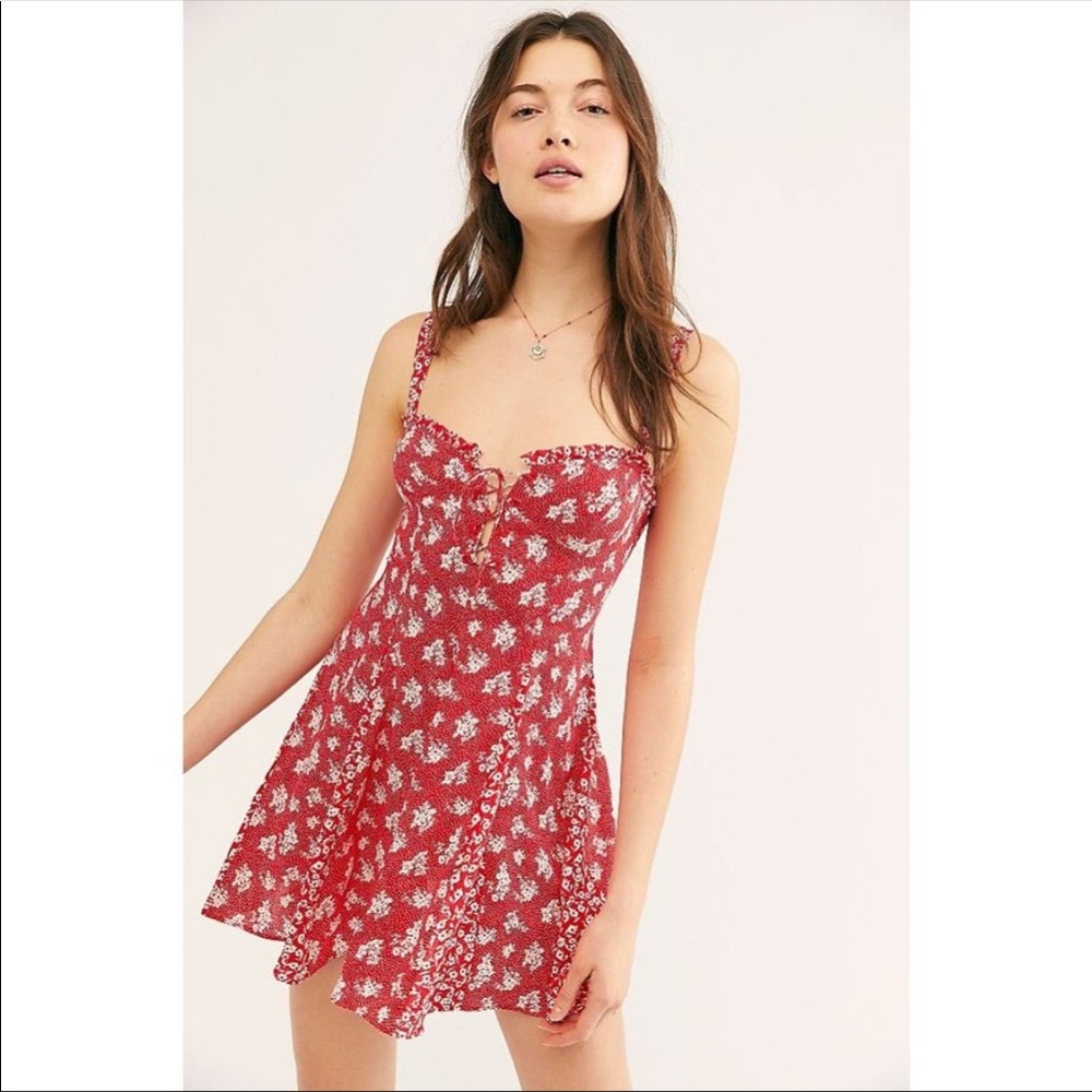 Free People Don't Dare Mixed Print Slip Dress